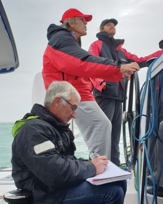 jimmy-cornell-electric-catamaran-oceanvolt-Alberto-Estivill-credit-Gilles-Foucras-Outremer