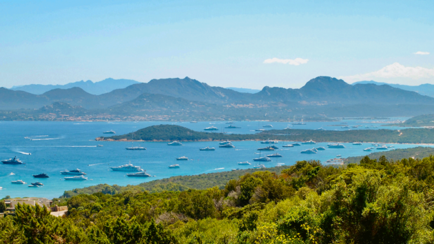 View over the Cala di Volpe, Sardinia.