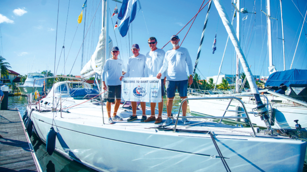 John Boughton and crew did the ARC crossing on his Grand Soleil 50